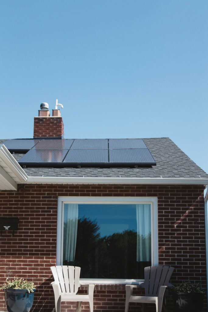 black solar panels, on a bungalow, solar power, monocrystalline, buy solar panesl